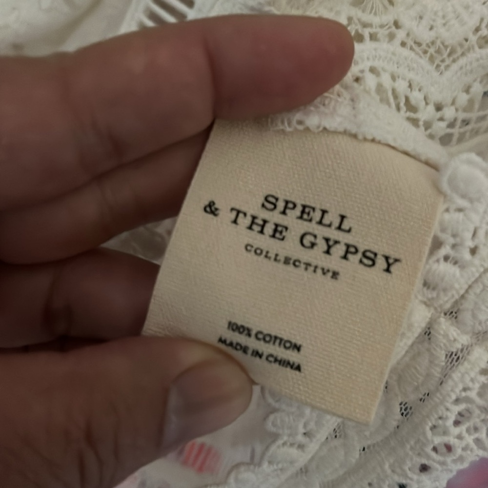 Spell and the Gypsy collective design Abigail lace crop crochet top blouse shirt - Picture 11 of 17